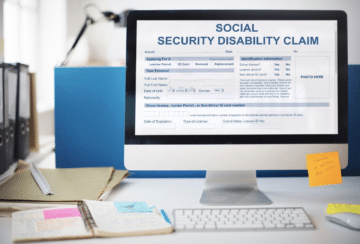 photo of desktop computer with a social security disability claim pulled up to show when social security disability end